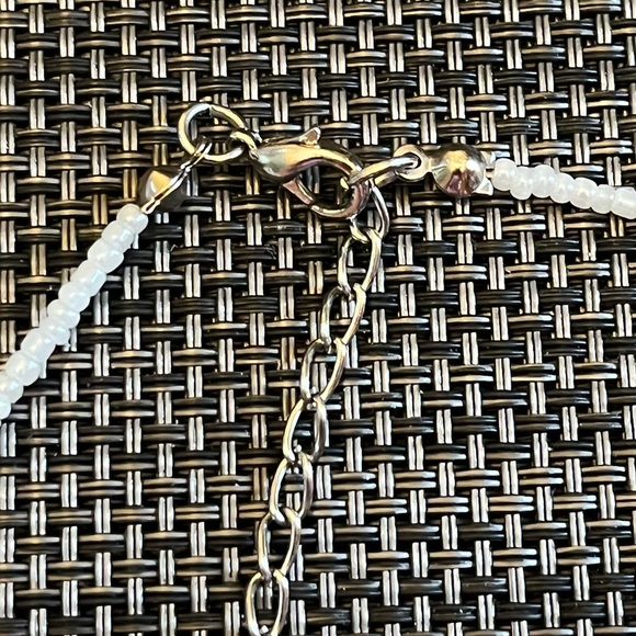 Unique White Beaded Rope Necklace - Picture 8 of 10